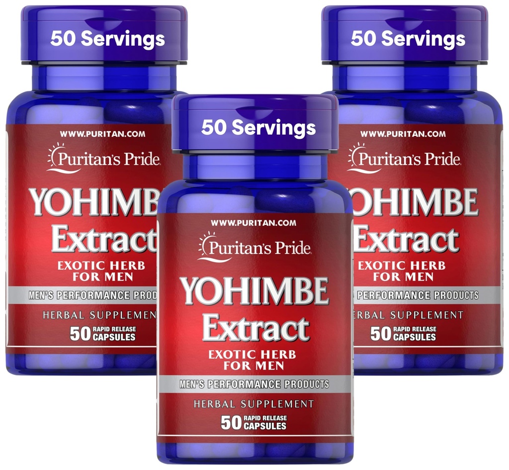 הגאווה של פוריטאן Yohimbe 1000 Mg, 50 Count, Cellulose ירקות, Gelatin (Pack of 3)