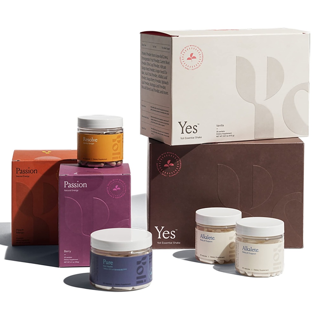Yoli Transformation Kit Includes YES, Passion, Alkalete, Pure, Resolve and the Better Body System 28-Day Program T-Kit (Flavors Vary)