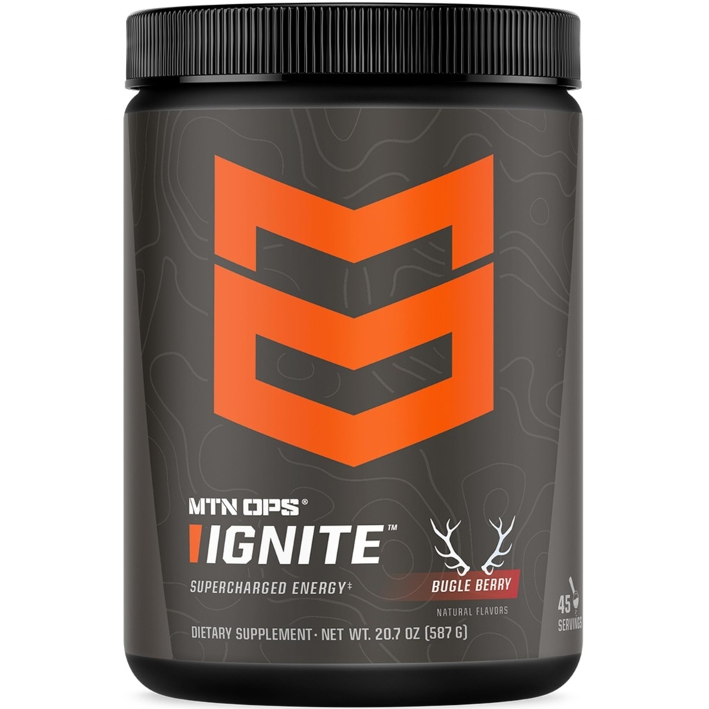 MTN OPS Ignite Energy Drink, Gluten Free Nootropic משקאות תערובת, L Arginine, L Citrulline, Caffeine & Nootropic סוכר חינם תערובת, 45 משרתים, באגולה ברי