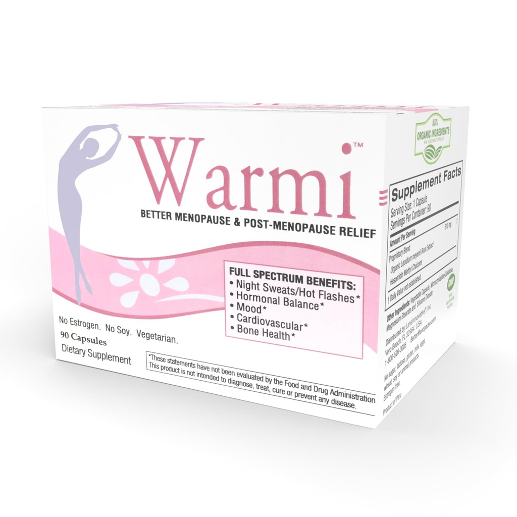 Lane Innovative - Warmi Menopause Support for Women, Natural Relief for Menopause & Beyond with Organic Maca Root, No Soy, No Estrogen (90 Servings)