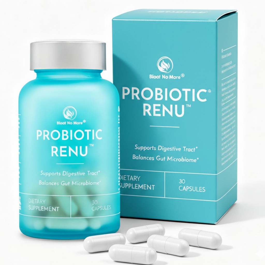 Bloat No More Probiotics 50 Billion CFU for Women & Men – Daily Gut Health & Digestive Support Supplement, Helps Support Immunity – Probiotic Renu, 30 Count
