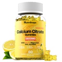 סוכר חינם Calcium Citrate Gummies 1200 מ"ג עם ויטמין D3 K2, Magnesium, Zinc, MSM עבור גברים ונשים, עצמות, שרירים, תמיכה במזל, תוסף האולטימטיבי Absorption Calcium, טבעוני, 60 הרוזן