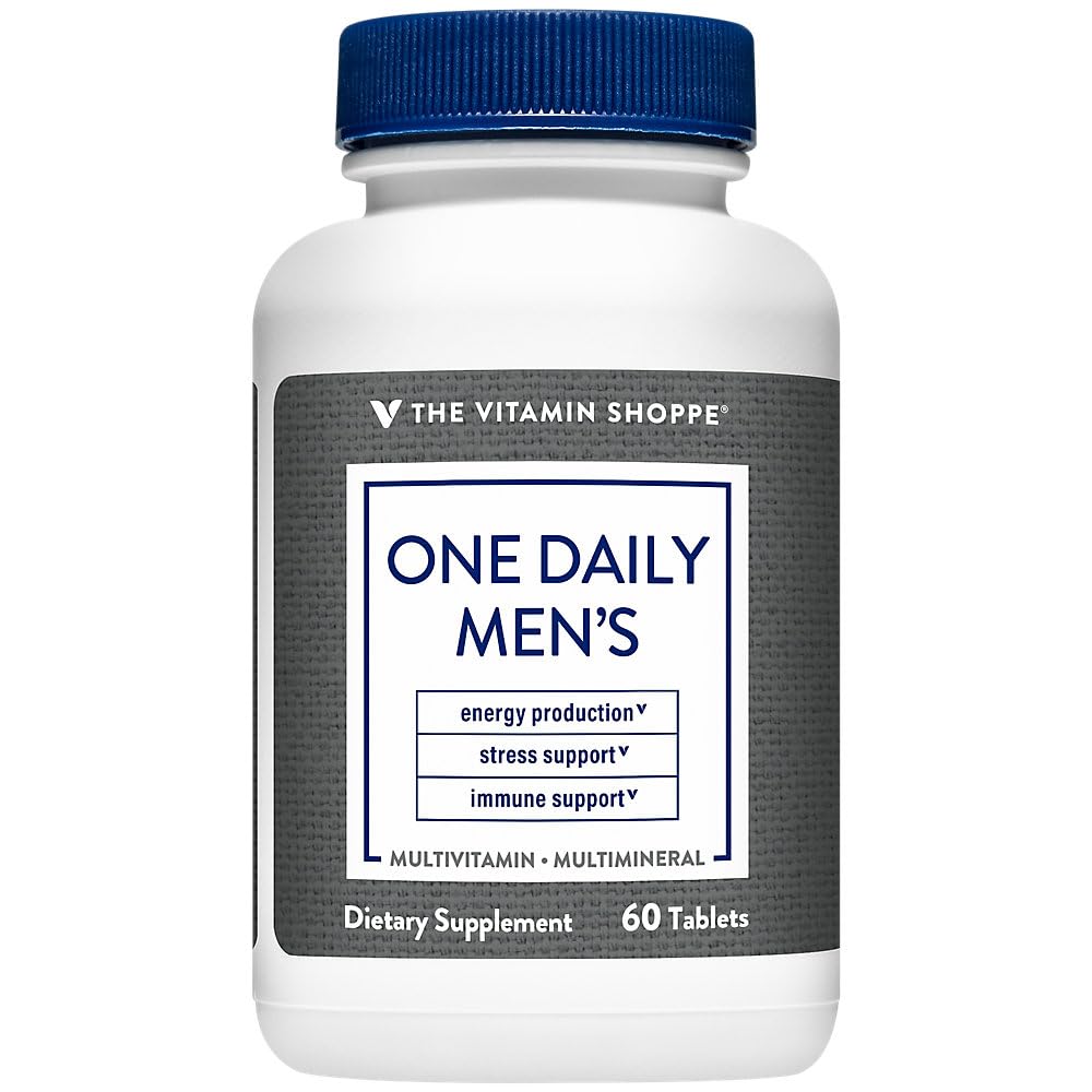 ויטמין Shoppe One Daily Men's Multivitamin - Energy & Antioxidant Band, Daily Multi-Mineral תוסף עבור בריאות גברים אופטימאליים, Gluten & חלב חינם (60 טבליות)