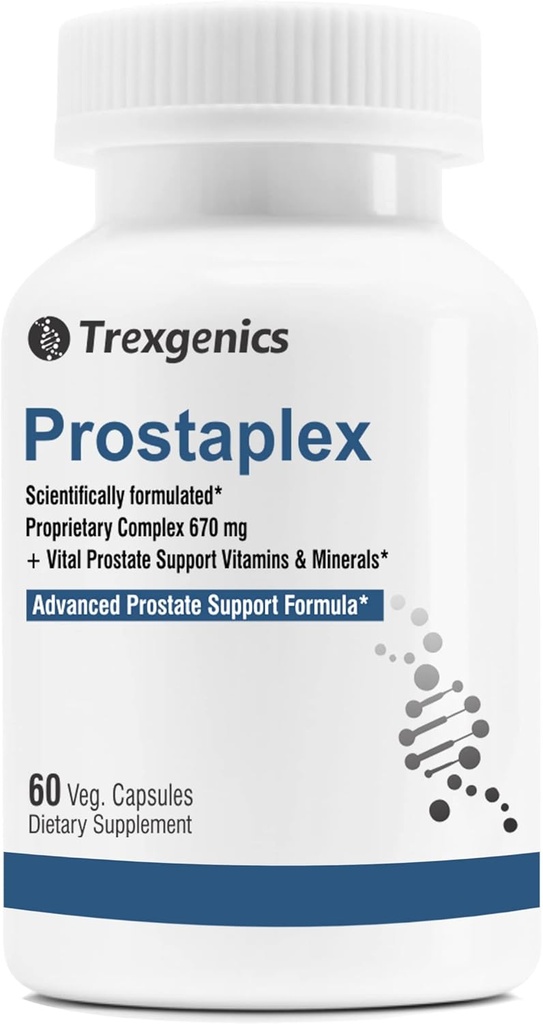 Trexgenics PROSTAPLEX מתקדם Prostate בריאות עם Beta-sitosterol, Saw Palmetto Sting Nettle pygeum Pumpkin Turmeric Quercetin lycopene Selenium ויטמין D3 Zinc Boron ו- K2-7 (60 קפסולות Veg)