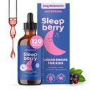 JoySpring SleepBerry - Kids Melatonin נוזל - 3MG מלטונין עם D3 ו-Elderberry - נוזל ללא סוכר לילדים ובני נוער - Gentle Natural Sleep Support Formula (4 floz)