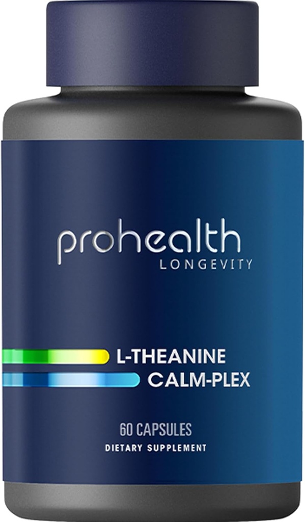 ProHealth L-theanine Calm-Plex עם GABA ו- 5-HTP (Suntheanine) (100 מ"ג, 60 קפסולות בינוניות)