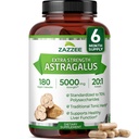 Zazzee תוספת כוח Astragalus Root 20:1 לחלץ, 5000 מ"ג כוח, 70% Polysaccharides, 180 קפסולות טבעוניות, 6 חודשים אספקת, 100% Vegetarian, סטנדרטי ו Concentrated 20X, non-GMO