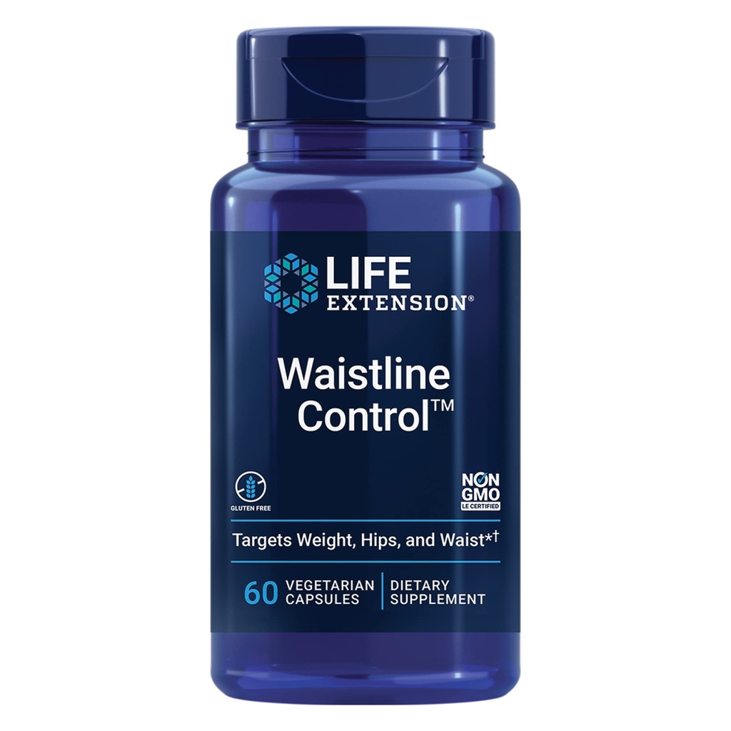 Life Extension Waistline Control™, S. indicus, Mangosteen, Meratrim®, Healthy Weight, Waistline, Non-GMO, Gluten Free, Vegetarian, 60 Capsules
