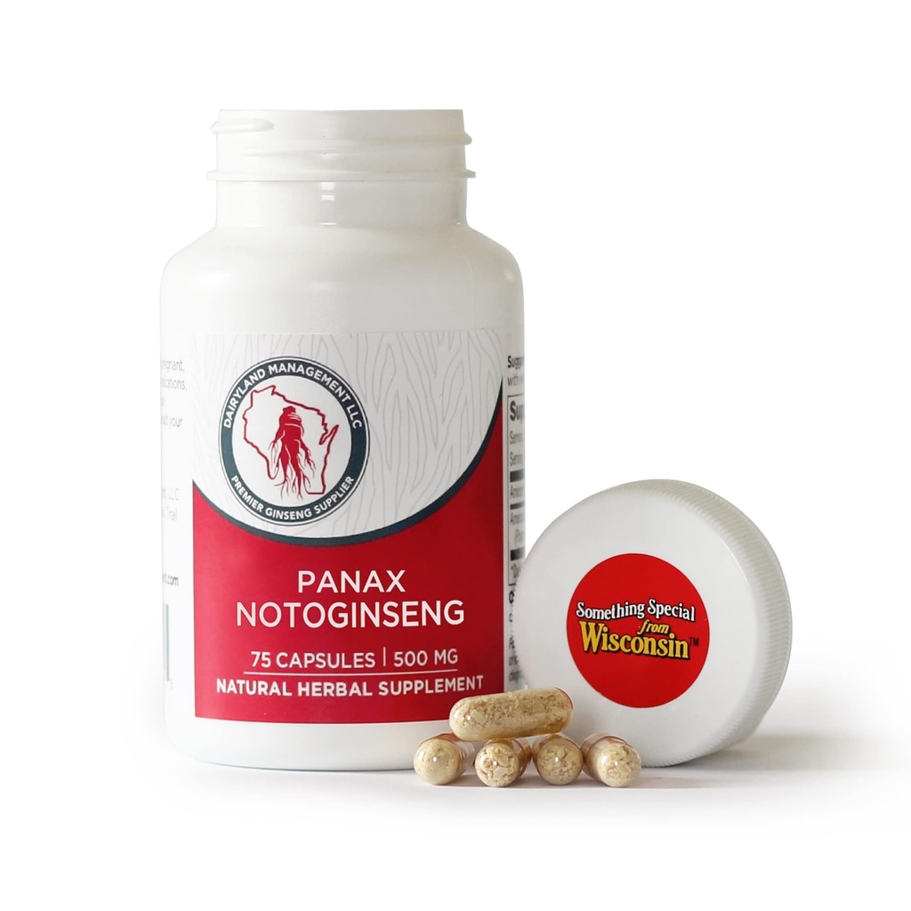 חלבלנד גינזנג - Notoginseng קפסולות - 75 ct - Tienchi גינזנג מורכב קפסולות - Authentic Notoginseng כמוסות Panax גינזנג טבעוני לשימוש כמו דיילי תמיכה