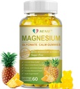 Magnesium Glycinate Gummies 400 מ"ג, סוכר חינם Magnesium Turate, Malate תוספת עם ויטמין D, B6, CoQ10 להרגעה, הקלה מתח, שרירים, עצמות ושינה תמיכה 60 חניכיים Pineapplemies