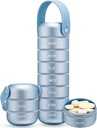Zannaki Metal Weekly Pill Organer, Large Travel Pill Box 7 Day, Waterified Pill Case with Silicone Handle, אלומיניום Alloy Portable Pill Holder Container עבור ויטמין, תרופה, תוסף,Pills