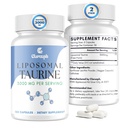 Taurine Supplement Liposomal Taurine 3000mg - High Dose Taurine Amino Acid Supplement for Energy & Muscle, Overall Well-Being, 240 Capsules, Vegetarian for Workout & Gym