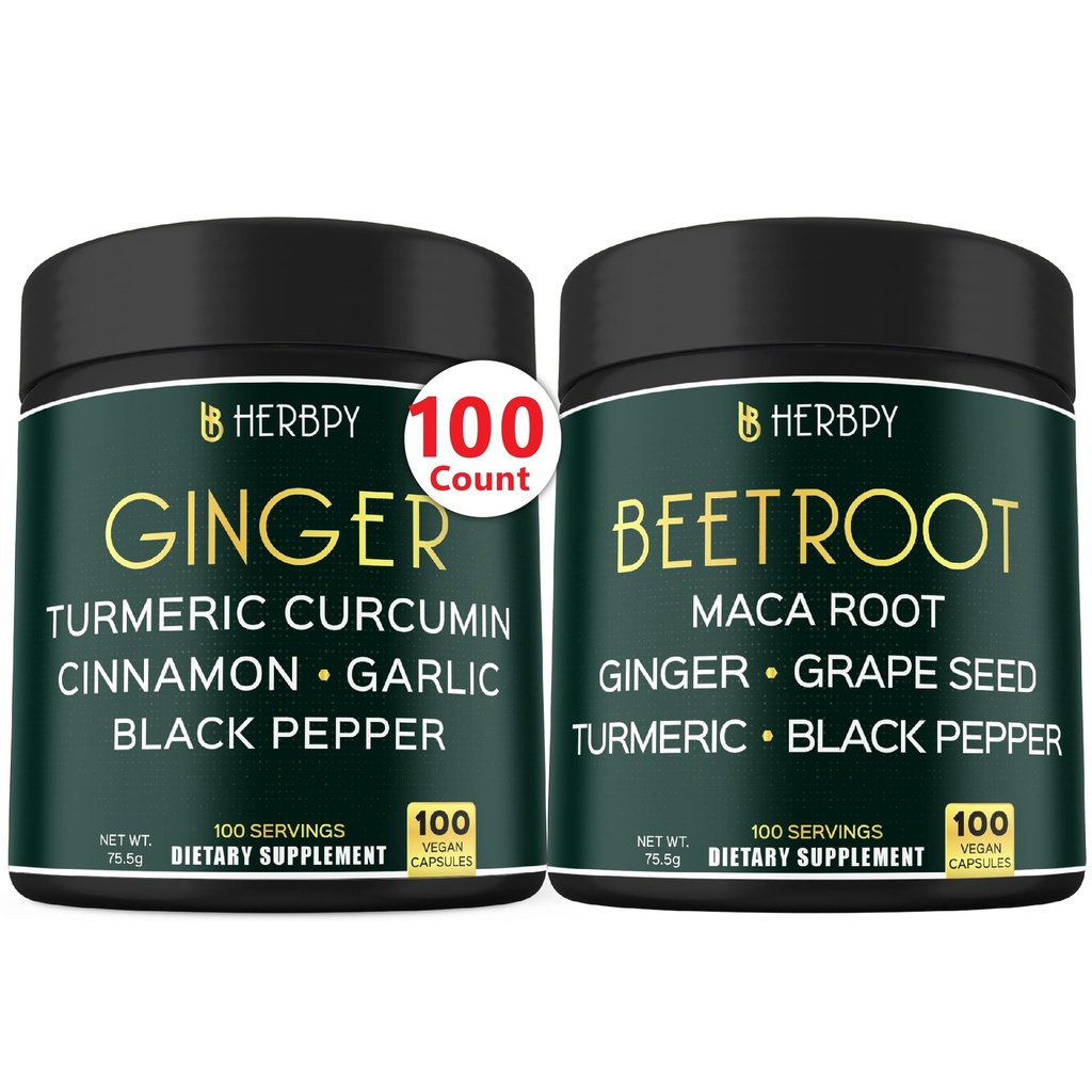 Bundle 5in1 תוסף & 6in1 Beet Root קפסולות - תמיכה בריאות הלב, Immune ו- Digestive