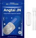 קפסולות ריקות בגודל 1 - Clear Fillable Vegetarian כמוסות (100 Count) גודל 1 קפסולות משוך ריקה עם שני מיקרו Lab Spoons, - Veggie קפסולות ריקות עבור תוספי DIY משלך