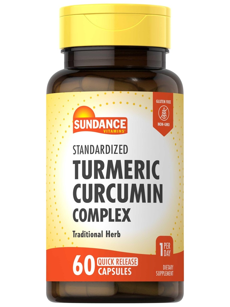 Sundance Turmeric Curcumin Complex | 60 קפסולות שחרור מהיר | תוספת צמחית מסורתית | Non-GMO ו- Gluten Free Formula