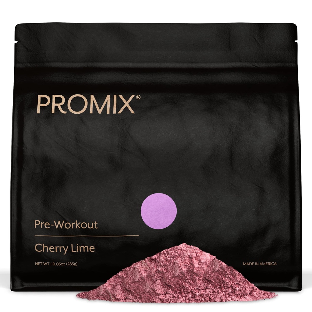 ProMix Nutrition Pre-Workout אבקה, Cherry Lime - מקסימיזציה Focus & Performance - מסייע להשיג שרירים, אנדורנס - ויטמין B12, Caffeine, Beta-Alanine & L-Tyrsosine - 30 משרתים (Pack of 1)