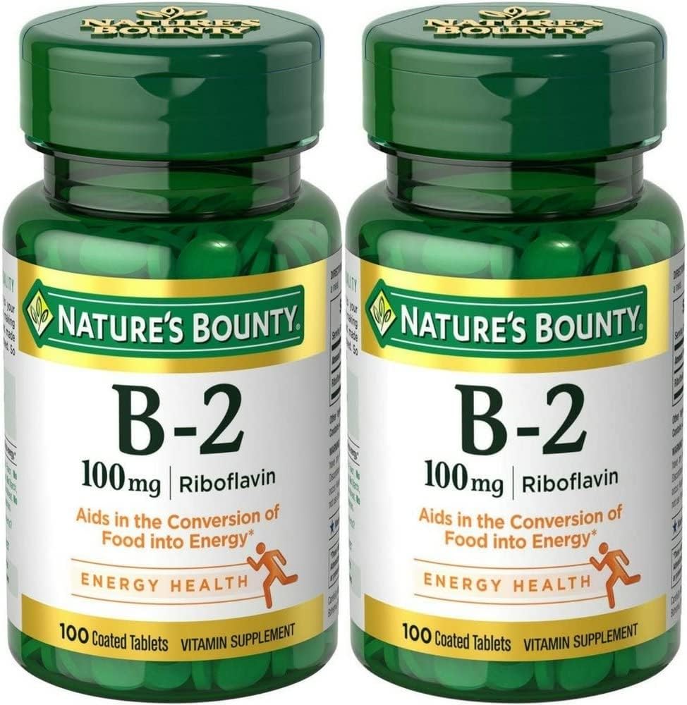 Nature's Bounty, ויטמין B-2, 100 מ"ג, 100 טבליות - Pack of 2