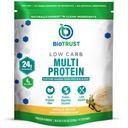 אבקת חלבון דלת פחמימות - טבעי וטעים Whey & Casein Band from Grass-Fed הורמונים חינם Cows - Non GMO, Soy Free, Gluten Free, הורמונלי חינם (Vanilla)