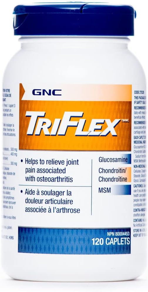 GNC Triflex Joint Support Caplets, כוח קליני, Glucosamine, Chondroitin, MSM, Mobility, Comfort, Flexibility, Cartilage Health, for Men & Women's, HSA FSA Eligible, 120 Count, 40 יום אספקת אספקה, נוחות, גמישות, גמישות, בריאות Cartilage Health, עבור Men & Women's, HSA FSA Eligible, 120 Count, 40 יום אספקה אספקה, 40 יום אספקת אספקה, 40 יום אספקת אספקה, 40 יום אספקה, 40 יום אספקה, 40