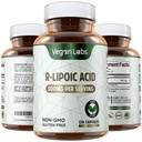 Vegan Labs R-Lipoic Acid 300MG, 120 קפסולות טבעוניות תמיכה סלולרית אנרגיה ואנטיoxidant Protection - Gluten Free, non-GMO, Stabilized R-ALA-4 חודשים אספקה