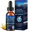 (חבילה) 10 ב 1 Calcium Magnesium Zinc תוסף, Magnesium Glycinate Complex טיפות עם ויטמין D3 K2 B6, Calcium Citrate Bone & Immune Health Support, Sleep & Cramps, Boron, 1 Fl Oz Oz Oz