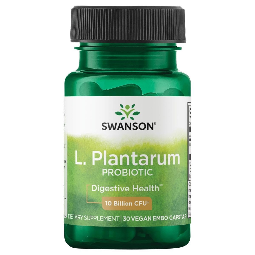 Swanson L. Plantarum - תוסף Digestive לקידום מאזן העיכול של Gastro ו- Bowel סדירות - פורמולה טבעית כדי לעזור להפחית - (30 קפסולות Veggie)