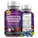 (2 Pack) Quercetin Gummies עם Bromelain Zinc Elderberry ויטמין C D3 K2, Quercetin 1000 מ"ג תוספת עם Bromelain 500 מ"ג עבור Cardiovascular, Immune System & Allergy, חניכיים טבעוניות למבוגרים וקיד