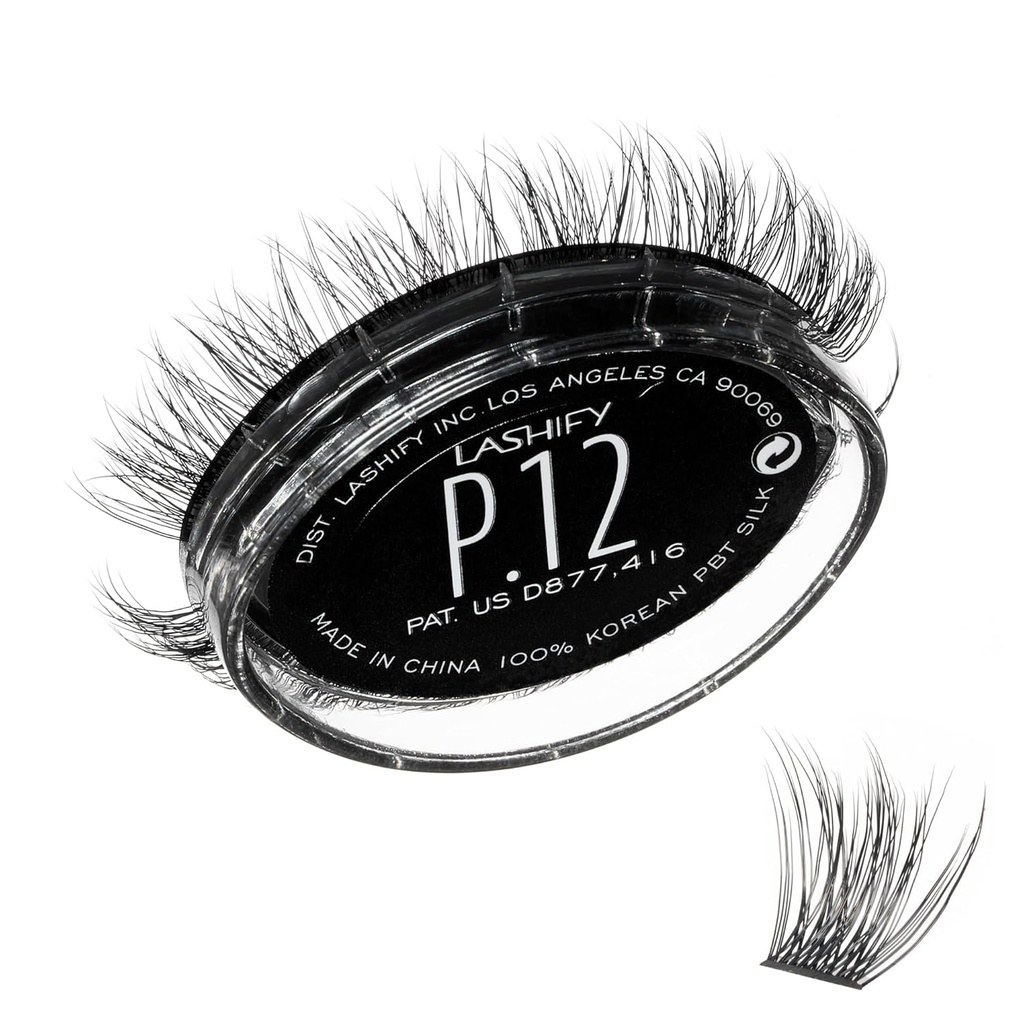 Lashify Plushy 12mm Gossamer Lashes בשחור, Easy DIY שקר Lashes עבור וולומאין עדיין טבעי מראה