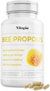 Bee Propolis לחלץ קפסולות 1000 מ"ג עבור תמיכה חיסונית, Vitality, Skin Health - Potent Polyphenols, Flavanoids, Antioxidants - 120 Count, non-GMO, Gluten-Free
