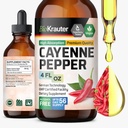BIO KRAUTER Cayenne Pepper לחלץ נוזל - טהור Capsaicin - נוזל קייאן פפר טיפות לתמיכה מזיקה - סוכר ואלכוהול חינם 4 Fl.Oz.