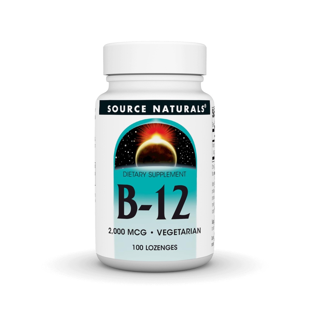 מקור טבעי ויטמין B-12, 2000 mcg תומך בייצור אנרגיה - 100 Lozenges