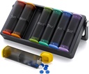 מארגנת גלולות שבועיות 1 פעם ביום (שחור) ו- Weekly Pill Organer 2 פעמים ביום (Translucent-Black)