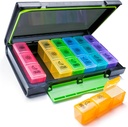 מארגנת גלולות שבועיות, 7 Day Pill Box (3-Times-A-Day) Portable for Travel with Moisture-Proof Design Pill Case to Pills/Vitamin/Fish Oil/Supplements