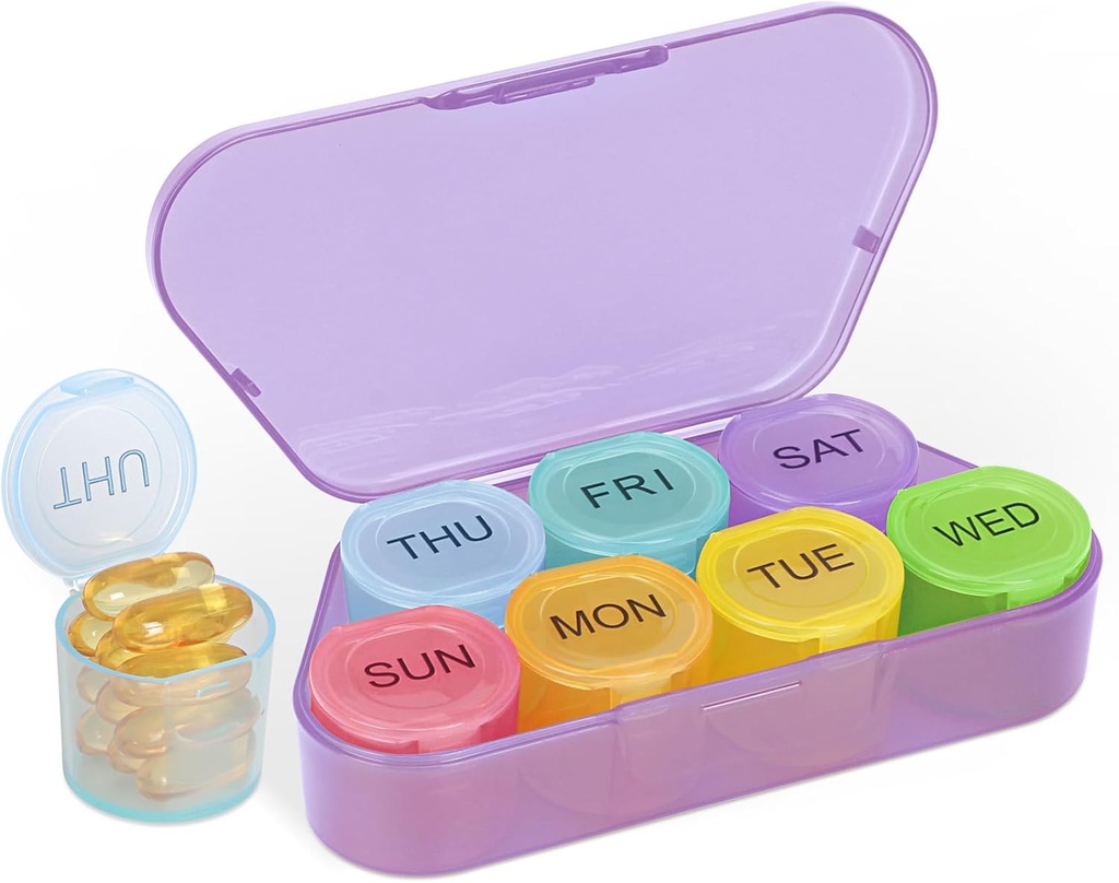 NatureTouch Weekly Pill מארגנת, BPA Free Medicine Productionser Rainbow 7 Day Pill Box, Daily Portable Pill Conatainer for Pills/Vitamin/Fish Oil/Supplements[עריכת קוד מקור | עריכה]