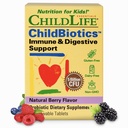 CHILDLIFE ESSENTIALS Childbiotics Immune & Digestive Support - ילדים פרוביוטיקה, פרוביוטיקה לילדים ולפעוטות, ילדים Chewable Probiotic for Gut Health - Natural ברי, 30 טבליות צ'כוסיות