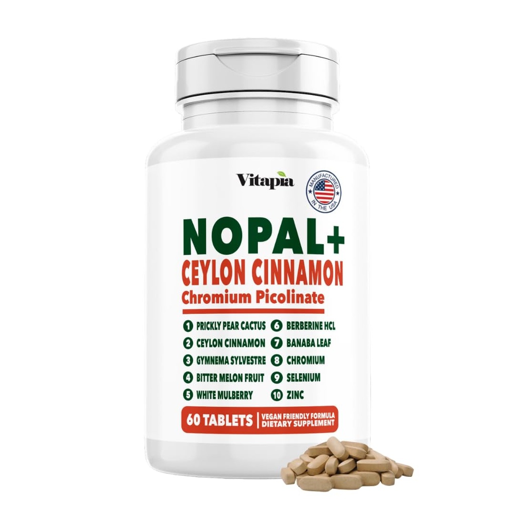 Vitapia Nopal Cactus Extraction, Skin, Metabolism, Wellness, Heart Health Support - 60 קפסולות מרובות - Non GMO, Gluten Free Supplement