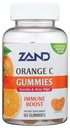 ZAND Immunity Orange ויטמין C Gummies, Wellness ו-Immune Support Supplement, Chewable ויטמין C w/Citrus Bioflavonoids, Rose HIPS ו- Acerola, טבעוני, גלוטן חינם, 60 יום ערבות, 30 משרתות