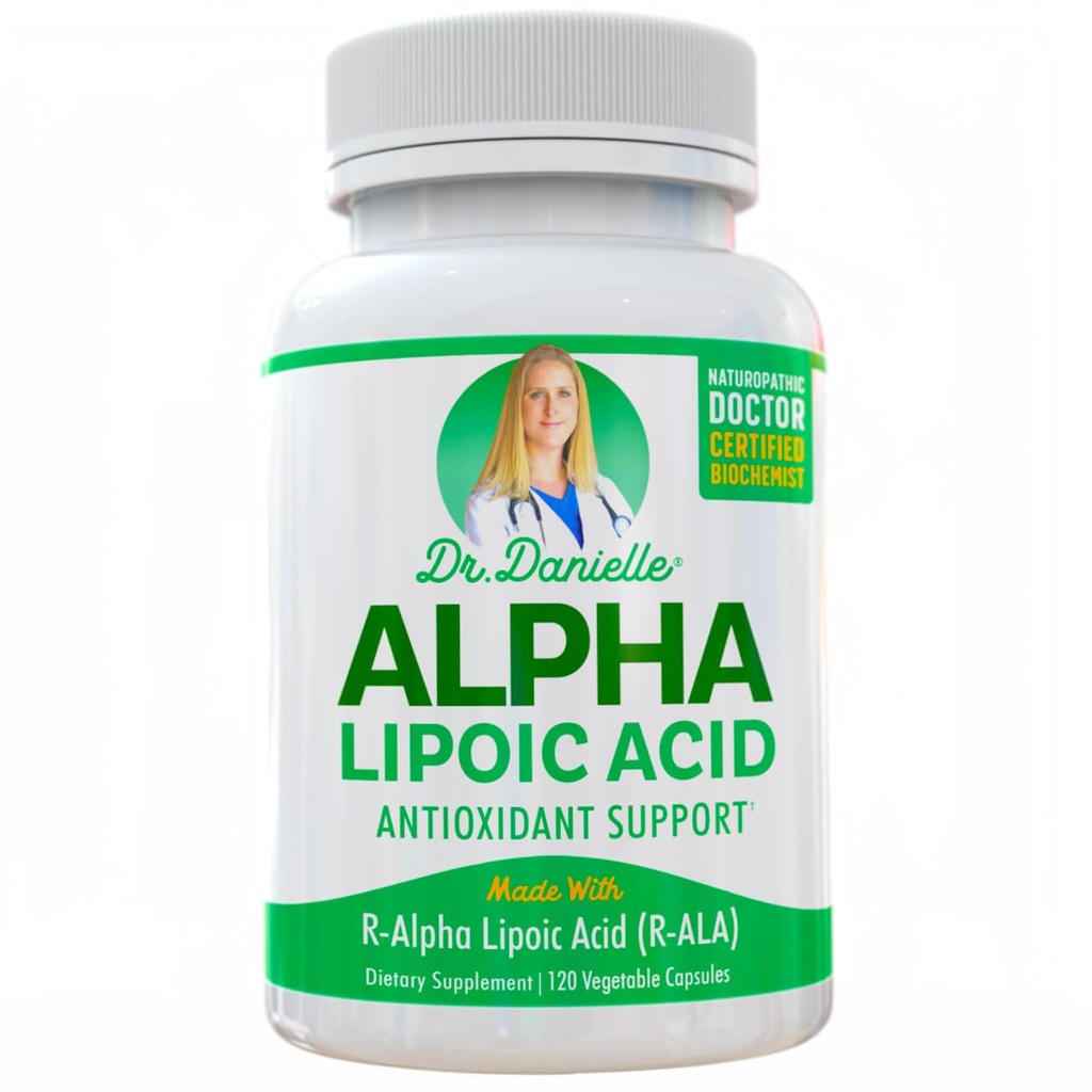 Alpha-Lipoic Acid על ידי ד"ר דניאלה, תמיכה נוירופתיה, Non-GMO, Gluten-Free, Vegan, Soy-Free, מקדם סוכר בדם בריא, Alpha R Lipoic Acid R-ALA, R-ALA, 120 Veggie Caps Caps Caps Caps