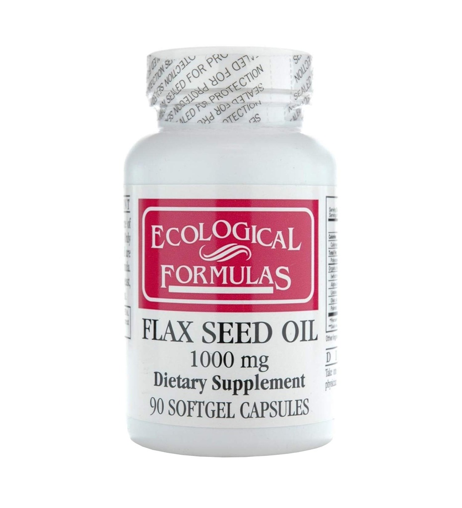 פורמולות אקולוגיות אורגניות Flax Seed Oil 1000 Mg, White, 90 Count