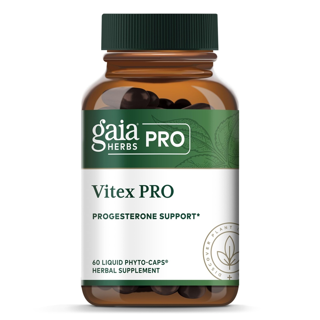 גאיה Herbs Pro Vitex PRO- תוספת תמיכה רגילה מחזור בריא Menstrual מחזור * - Progesterone תמיכה תוספת * עם עץ צ'סטה אורגני ברי לחלץ - 60 Phyto-Caps (30 משרתים)