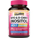 תוספי Inositol, Myo-Inositol & D-Chiro Inositol פריון תוספי עבור נשים, 40:1 אידיאלי Ratio, איזון הורמונלי ותמיכה Ovarian, 120 קפסולות טבעוניות