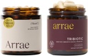 Arrae Bloat + Tribiotic Bundle, Bloating Relief Enzymes, Gas & Indigestion Relief, Probiotics for Women, Support for Vaginal pH Balance, Immune, ו- Feminine Health, 60 קפסולות לכל אחת.