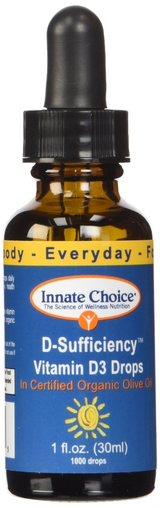 Innate Choice D Sufficiency נוזל ויטמין D3, 1 Fluid Ounce