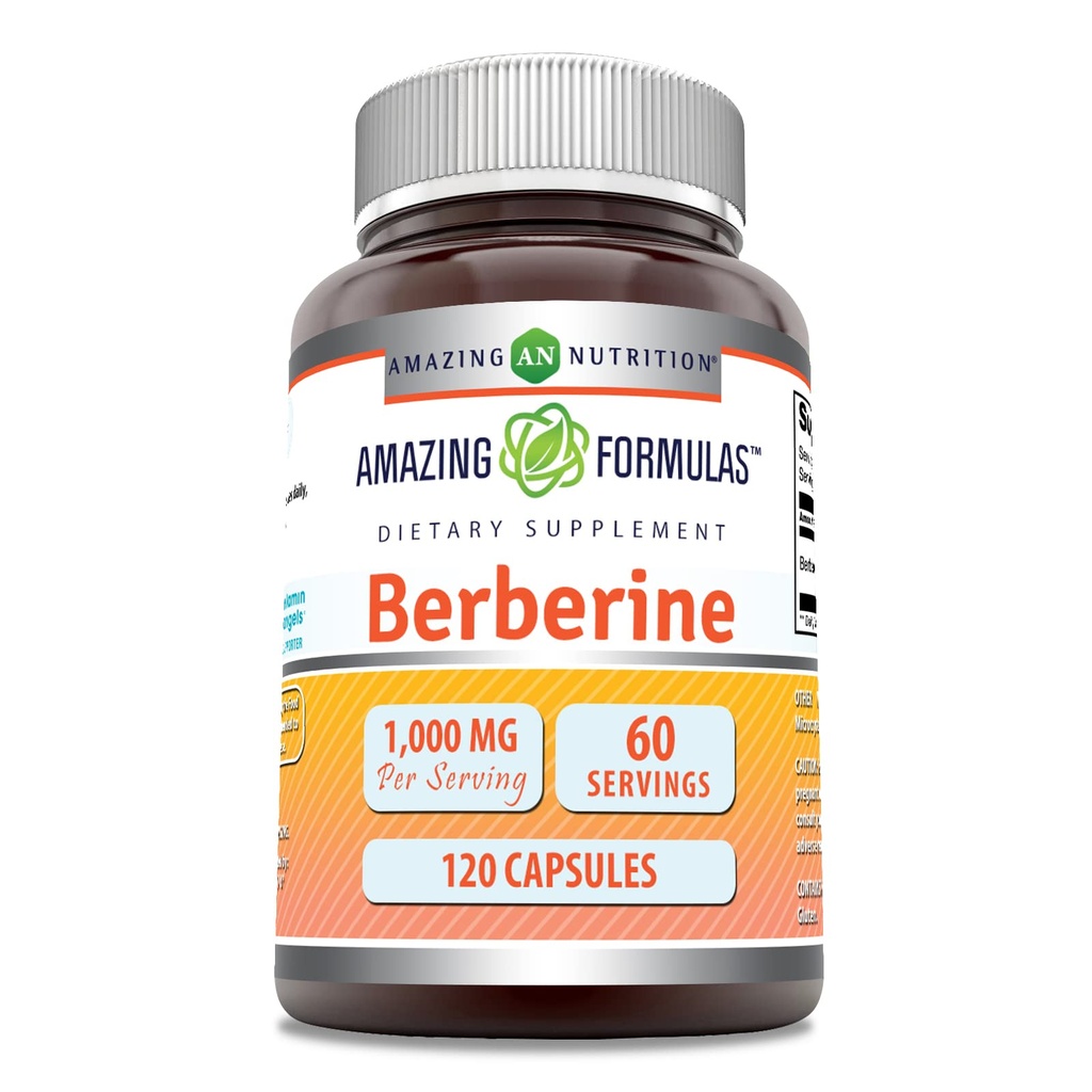 פורמולה מדהימה Berberine 1000mg Per לשרת 120 קפסולות | Non GMO Glu |ten Free | Made in USA