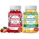 לונהקאי Prenatal ווויטמין D3 מסטיקנים בונדלה - הריון Multivitamin Gummy עם Iron & Folic Acid - Immunity, Bone ו- Mood תומך תוסף למבוגרים - 30 ימים אספקה