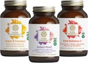 PURE SYNERGY Mood ו- Adrenal Support Bundle | Mood Support Supplement with Organic Saffron Extract; USDA אורגני ויטמין C | ויטמין B מורכב עם Whole Foods