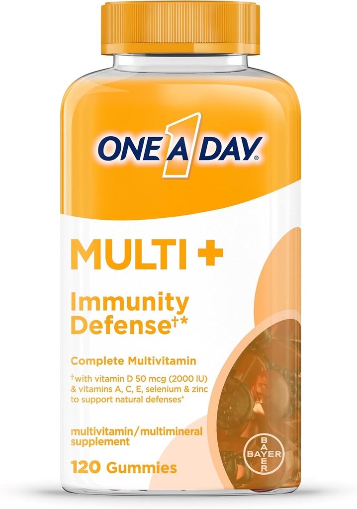One A Day Multi+ Immune Support Gummies, Immunity Multivitamin עם ויטמין D, ויטמין C, ויטמין E, ויטמין A, Zinc ועוד, חניכיים ויטמין, 120 הרוזן ספירה