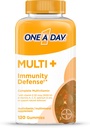 One A Day Multi+ Immune Support Gummies, Immunity Multivitamin עם ויטמין D, ויטמין C, ויטמין E, ויטמין A, Zinc ועוד, חניכיים ויטמין, 120 הרוזן ספירה