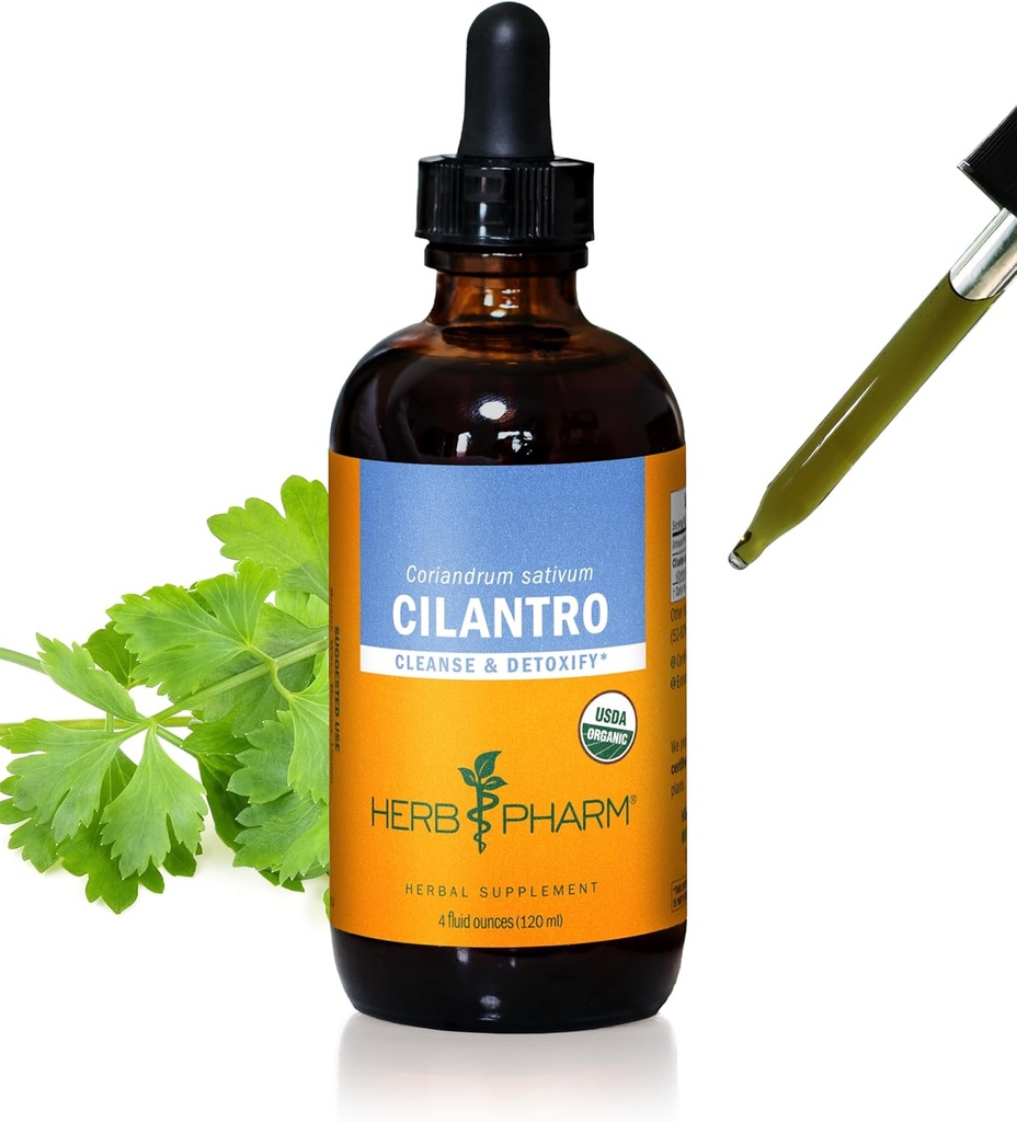 Herb Pharm מוסמך אורגני Cilantro לחלץ תמיכה ניקוי ו Detoxification - 4 Ounce