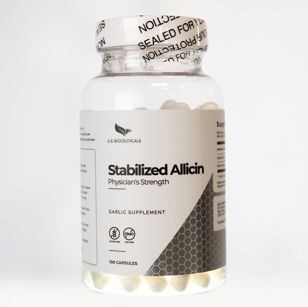 Allicin (Non-GMO) - 700,000 mcg Allicin Per Bottle - מעבדה נבדקה - ייצור מוסמך cGMP